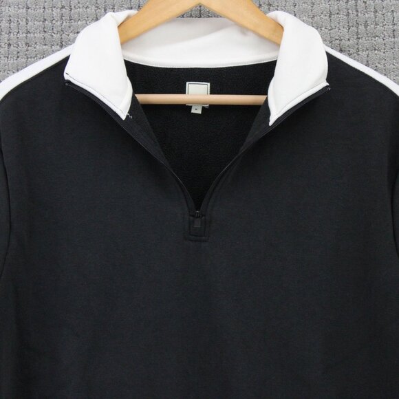 Swet Tailor Sweater Mens Medium M Black Stretch Microfleece Quarter Zip NWT - Picture 5 of 9